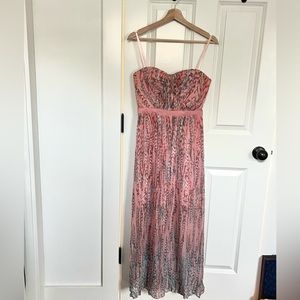 BCBGMAXAZRIA “Amber” Pink Clay Combo Maxi Dress